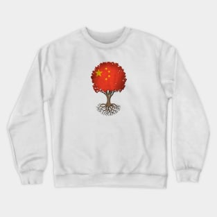 Tree of Life with Chinese Flag Crewneck Sweatshirt